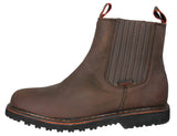 Mens 100TR Brown Work Boots Leather Pull On - Soft Toe