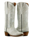 Womens Marfil Off White Wedding Cowboy Boots Rhinestones - Snip Toe