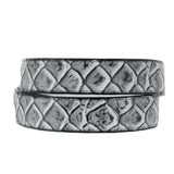Off White Western Cowboy Belt Pirarucu Fish Leather - Silver Buckle