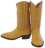 Men's Yellow Buttercup All Real Crocodile Skin Head Cut Cowboy Boots J Toe - BD1