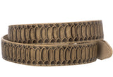 Rustic Sand Western Cowboy Belt Snake Print Leather - Rodeo Buckle