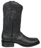 Mens Floater Black Western Boots Grain Leather - Square Toe