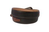 Cognac Western Belt Snake Print Overlay Leather - Removable Buckle