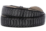 Gray Western Cowboy Belt Snake Print Leather - Rodeo Buckle