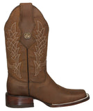 Womens Ida Light Brown Western Boots Leather - Square Toe