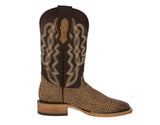 Mens #160N Black Cowboy Boots Elephant Print - Square Toe