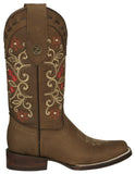 Womens Abigail Light Brown Cowboy Boots Leather - Square Toe
