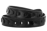 Mens Braided Real Leather Cowboy Jean Belt Removable Buckle Western Dress Black
