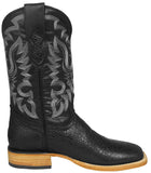 Mens Black Western Boots Sea Turtle Print Leather - Square Toe