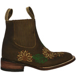 Womens Sunflower Brown Chelsea Leather Ankle Boots - Square Toe