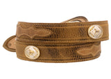 Sand Western Cowboy Leather Belt Horse Concho - Silver Buckle