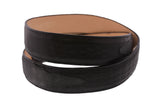 Black #120B Alligator Belly Print Leather Belt - Removable Buckle