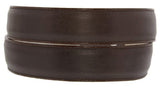 Brown Western Cowboy Belt Solid Grain Leather - Silver Buckle