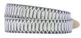 Natural Western Cowboy Belt Snake Print Leather - Rodeo Buckle