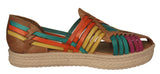 Womens #106P Rainbow Authentic Mexican Huaraches Platform - Closed Toe