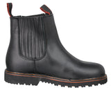 Mens 100TR Black Work Boots Leather Pull On - Soft Toe