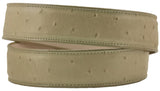 Mens Black Ostrich Quill Print Leather Belt - Removable Buckle