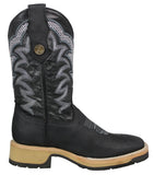 Mens #495 Black Cowboy Boots Leather - Square Toe