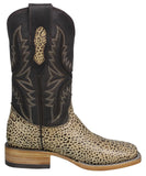 Mens #170N Sand Cowboy Boots Sea Turtle Shell Print - Square Toe