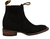 Womens #505 Black Chelsea Cowboy Boots Leather - Square Toe