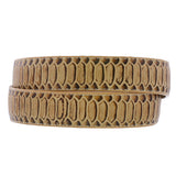 Sand Western Cowboy Belt Snake Print Leather - Rodeo Buckle