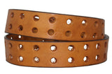 Cognac #416 Leather Belt Double Prong - Removable Buckle