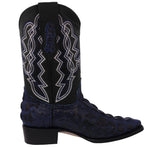 Mens Blue Crocodile & Ostrich Print Leather Cowboy Boots - J Toe