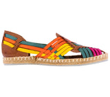 Womens Authentic Huaraches Real Leather Platform Sandals Rainbow - #106