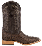 Mens Brown Alligator Hornback Print Leather Cowboy Boots Square Toe