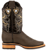 Womens Jesse Brown Western Cowboy Boots Leather - Square Toe