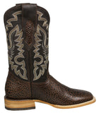 Mens Brown Western Boots Sea Turtle Print Leather - Square Toe