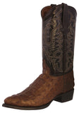 Mens Brown Alligator Back Print Leather Cowboy Boots J Toe