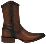 Mens Dean Brown Western Boots Leather Zipper - J Toe