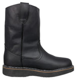 Mens #700RA Black Work Boots Leather Pull On - Soft Toe