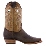 Womens Jesse Dark Brown Western Boots Classic Leather - Square Toe