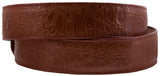 Men's Cognac Sea Turtle Belly Print Genuine Leather Cowboy Belt Silver Buckle