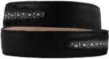 Mens Black Stingray Print Leather Belt - Removable Buckle