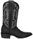 Mens Black Cowboy Boots Stingray Row Stone Print - J Toe