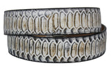 Natural Western Cowboy Belt Snake Print Leather - Silver Buckle