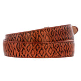 Chedron Western Cowboy Belt Anteater Print Leather - Rodeo Buckle