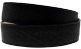 Mens Black Elephant Print Leather Belt - Removable Buckle