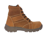 Mens #T500 Honey Brown Tactical Work Boots  Leather - Soft Toe