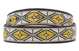 Brown Western Cowboy Belt Embroidered Leather - Rodeo Buckle