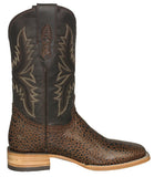 Mens #170N Brown Cowboy Boots Sea Turtle Shell Print - Square Toe