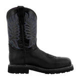 Mens 750 Black Leather Work Boots Slip Resistant Soft Toe