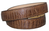 Brown #220F Western Belt Ostrich Leg Print Leather - Removable Buckle