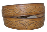 Honey Brown #215 Western Belt Embroidered Leather - Removable Buckle
