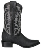 Mens Black Cowboy Boots Stingray Diamond Print - J Toe