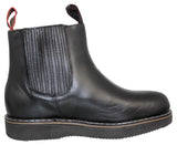 Mens #100RA Black Work Boots Leather Elastic Gusset  - Soft Toe