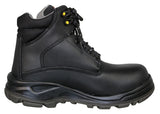 Mens #ST70 Black Work Boots Leather Lace Up - Steel Toe
